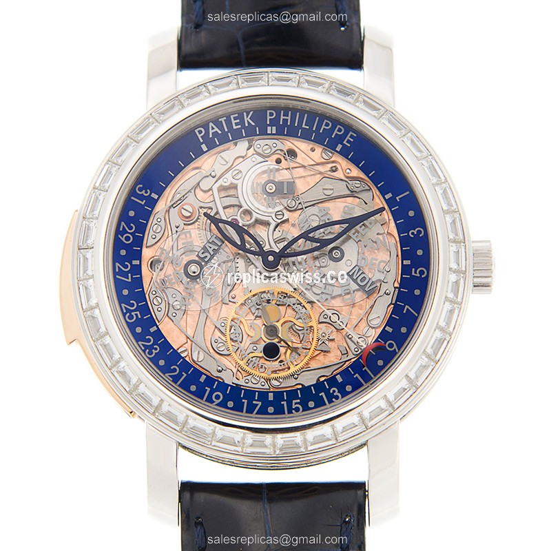 Patek Philippe 5104P Grand Complications Replica - Automatic - 950 Platinum Case - Skull Dial